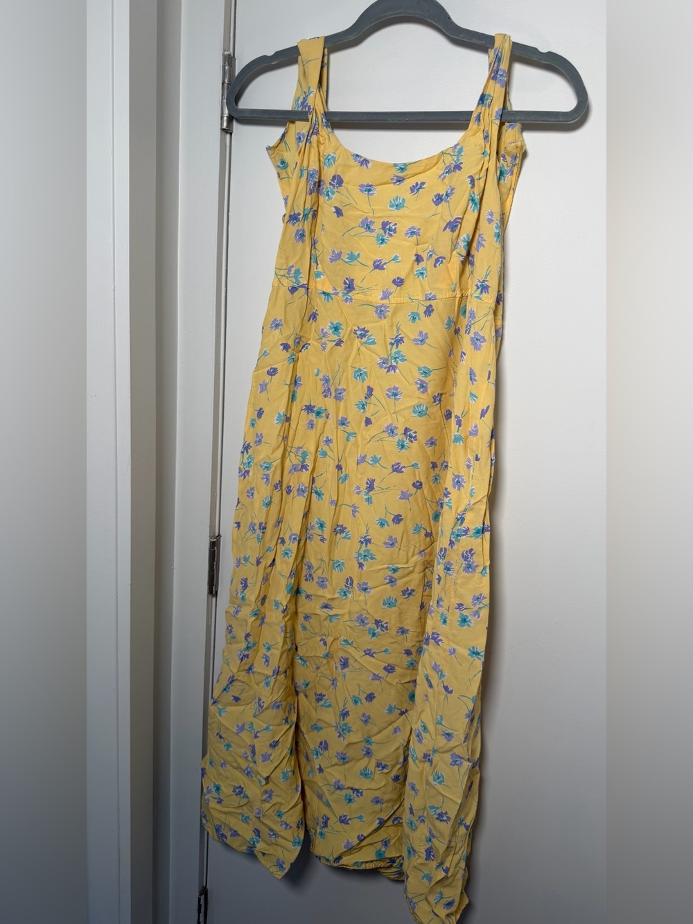 Yellow Floral Sleeveless Summer Dress